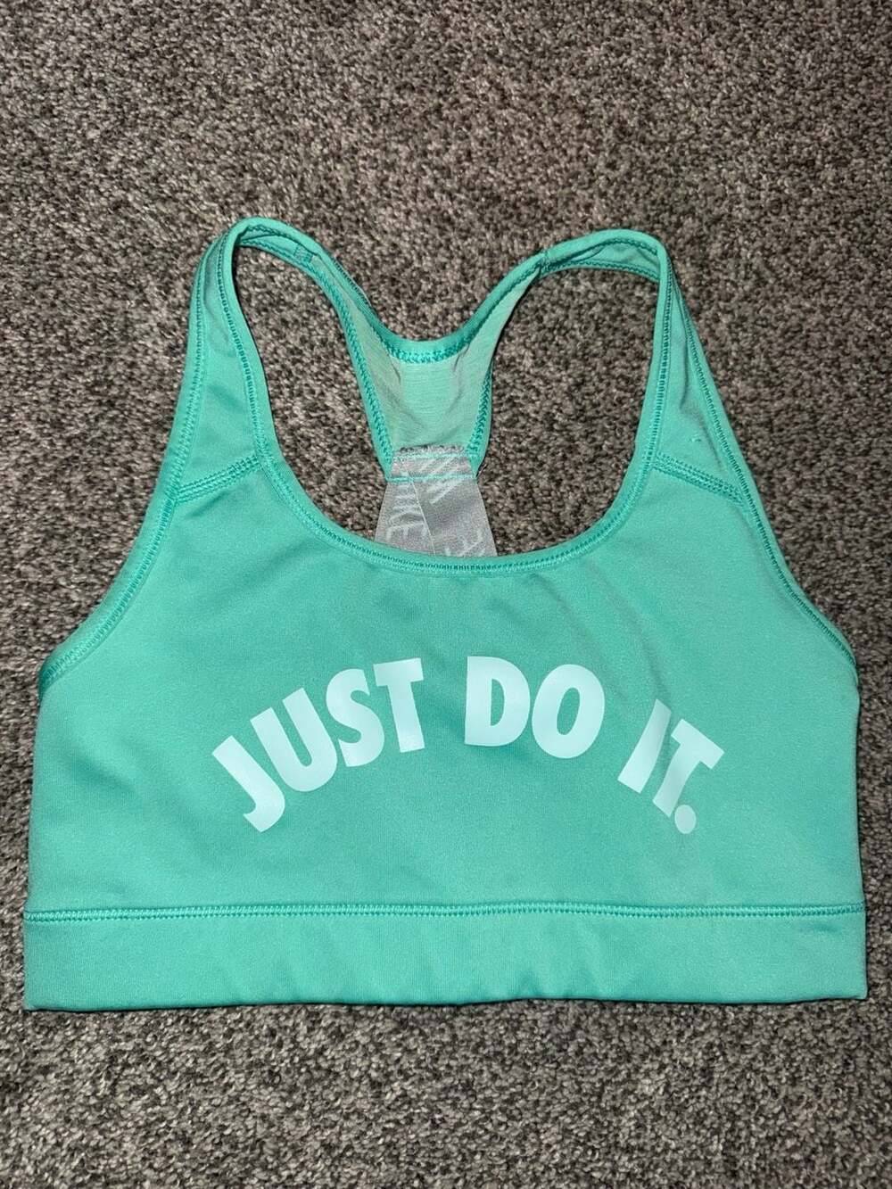 Nike Just Do It Dri-Fit Sports Bra - Teal - Size S